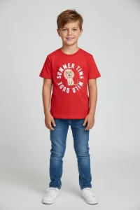 6-9 Yaş Erkek Çocuk Tişört Kırmızı - 2264632.1576.