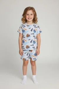 4-10 Yaş Baskılı Erkek Çocuk Pijama Takımı Turuncu - 53610.1776.