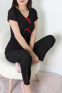 Bürümcük Dantelli Pijama Takımı Siyah - 203.1287.