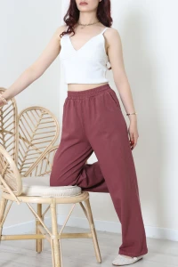 Gabardin Lastikli Pantolon Bordo - 32828.2176.