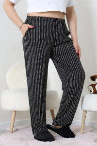 Viskon Büyük Beden Pijama Altı Siyahçizgili - 52330.1731.
