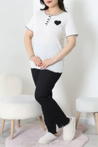 Büyük Beden Kaşkorse Pijama Takımı Siyah - 53612.1048.