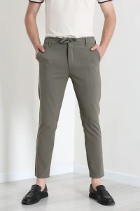 Dokuma Beli Lastikli Erkek Pantolon Koyuhaki - 42515.2091.