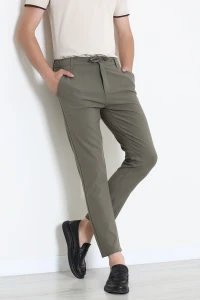 Dokuma Beli Lastikli Erkek Jogger Pantolon Koyuhaki - 42515.2091.
