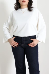 Büyük Beden Modal Sweat Ekru - 52420.2181.
