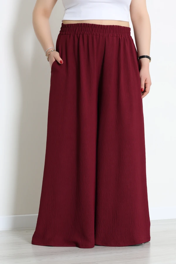Ayrobin Kumaş Büyük Beden Pantolon Bordo - 53620.1990.