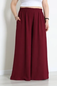 Ayrobin Kumaş Büyük Beden Pantolon Bordo - 53620.1990.