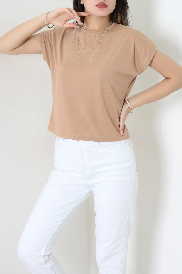 Yarasa Kol Wortex Tişört Camel - 61202.053.
