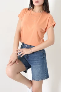 V Yaka Wortex Tişört Yavruağzı - 61203.053.