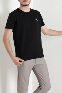 Modal Enjeksiyon Baskılı Erkek Tişört Siyah - 71219.275.