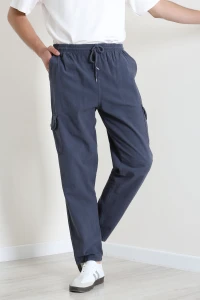 Keten Beli Lastikli Kargo Cepli Erkek Pantolon İndigo - 75036.2170.