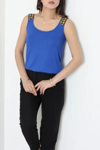 Omuz Detay Viskon Bluz Saks - 44009.599.