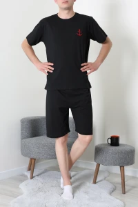 Süprem Şortlu Erkek Pijama Takımı Siyah - 75043.1048.