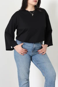 Büyük Beden Modal Sweat Siyah - 52420.2181.