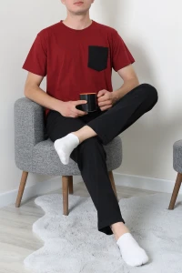 Süprem Cepli Erkek Pijama Takımı Bordo - 71835.1048.
