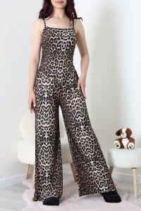 Asimetrik Kesim Milan Pijama Takımı Leopar - 53567.1857.