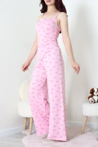 Asimetrik Kesim Milan Pijama Takımı Pembe - 53567.1857.