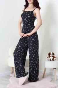 Asimetrik Kesim Milan Pijama Takımı Siyah - 53567.1857.