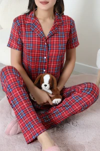 Milan Düğmeli Pijama Takımı Kırmızı - 53608.2123.