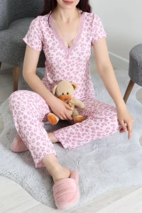 Bürümcük Dantelli Pijama Takımı Pembe - 202.1287.