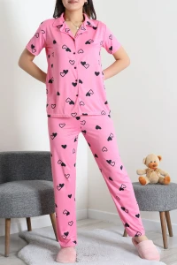 Milan Düğmeli Pijama Takımı Fuşya - 53608.2123.
