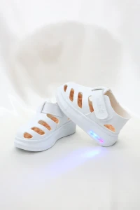 Işıklı Cırtlı Çocuk Sandalet Beyaz - 33175.264.