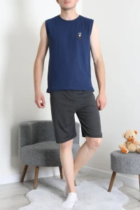 Süprem Şortlu Erkek Pijama Takımı Lacivert - 42983.1048.