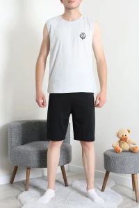 Süprem Şortlu Erkek Pijama Takımı Grisiyah - 42983.1048.