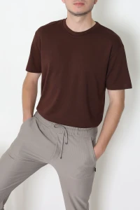 Modal Erkek Tişört Acıkahve - 55278.1878.