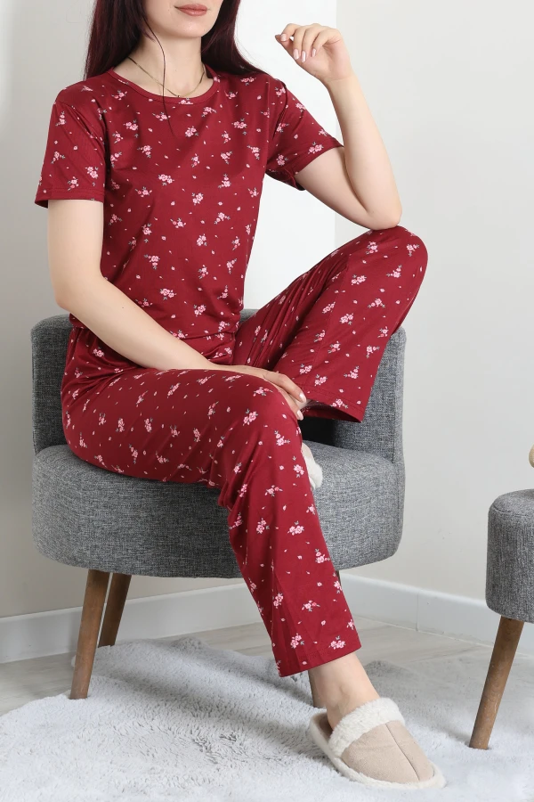 Milan Alt Üst Aynı Pijama Takımı Bordopembe - 53617.1857.