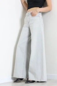 Geniş Paça Kot Pantolon Gri - 75119.2049.