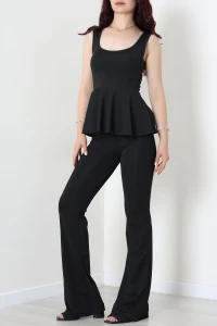 Peplum Bluz Dalgıç Takım Siyah - 52202.1857.