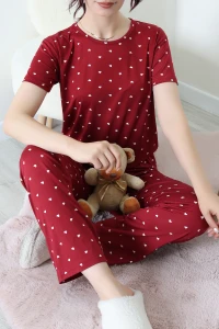 Milan Alt Üst Aynı Pijama Takımı Bordo - 53617.1857.