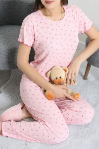 Side Alt Üst Aynı Pijama Takımı Pembe - 53683.1952.