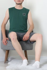 Süprem Şortlu Erkek Pijama Takımı Yeşilfüme - 42983.1048.