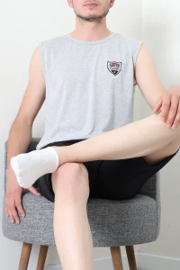 Süprem Şortlu Erkek Pijama Takımı Açıkgri - 42983.1048.