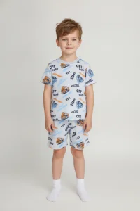 4-10 Yaş Baskılı Erkek Çocuk Pijama Takımı Turuncu - 53610.1776.