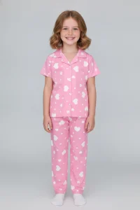 5-14 Yaş Kız Çocuk Pijama Takımı Pembe - 53716.1951.