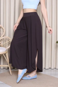 Yan Yırtmaç Detaylı Pantolon Kahve - 75062.1347.