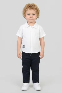 2-10 Yaş Erkek Çocuk Pantolon Gömlekli Takım Beyaz - 80555.1867.