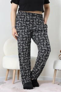 Cepli Viskon Büyük Beden Pijama Altı Lacivert - 52333.1731.