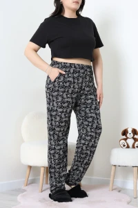 Cepli Viskon Büyük Beden Pijama Altı Lacikrem - 52333.1731.