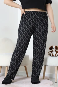 Cepli Viskon Büyük Beden Pijama Altı Siyah - 52333.1731.