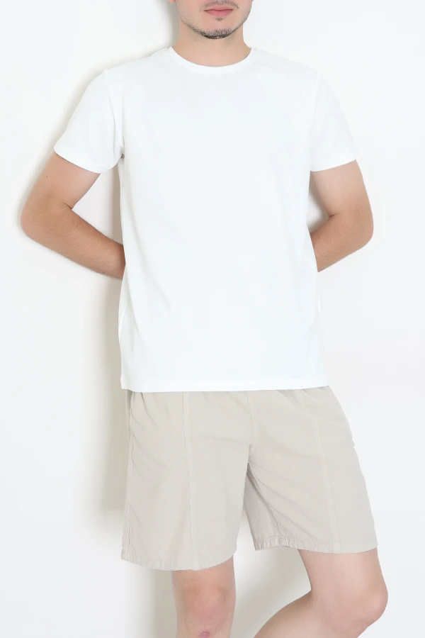 Polyester Örme Erkek Tişört Beyaz - 75100.275.