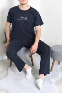 Süprem Baskılı Erkek Pijama Takımı Lacivert - 75181.1961.