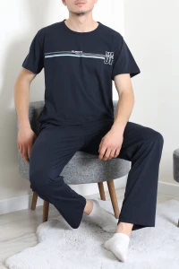 Süprem Baskılı Erkek Pijama Takımı Lacimavi - 75181.1961.