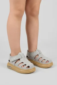 Işıklı Cırtlı Çocuk Sandalet Gri - 33175.264.