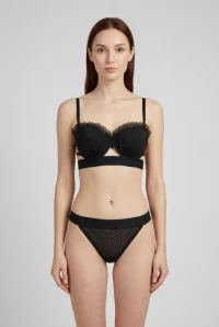 İstiridye Model Dolgulu Sütyen Takım Siyah - 52365.2158.