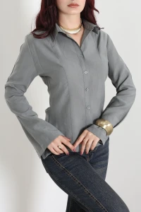 Modal Fit Gömlek Haki - 44161.1402.