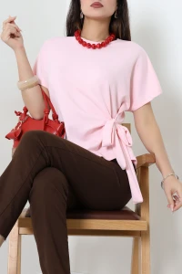 Yarasa Kol Modal Bluz Pembe - 71941.2023.